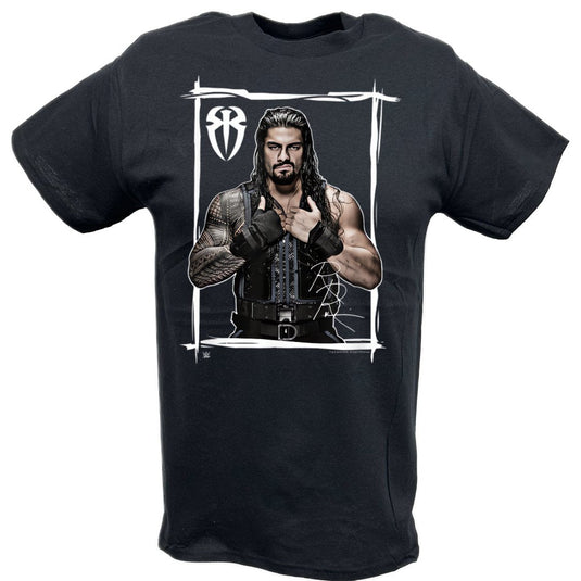 Roman Reigns Shield Vest Pose T-shirt by EWS | Extreme Wrestling Shirts