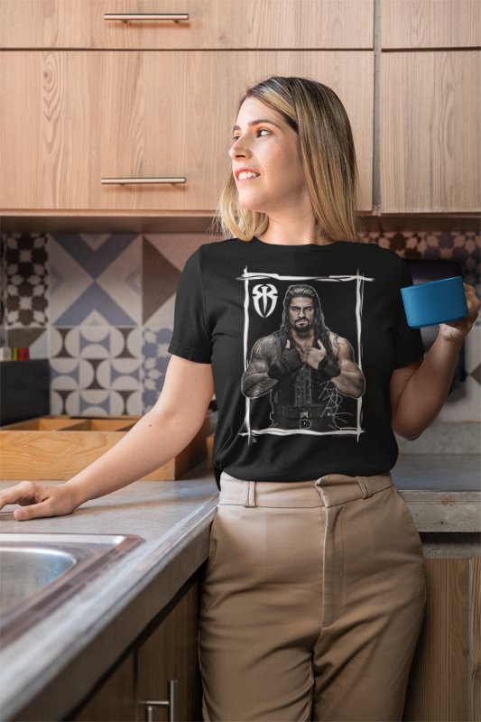 Load image into Gallery viewer, Roman Reigns Shield Vest Pose T-shirt by EWS | Extreme Wrestling Shirts
