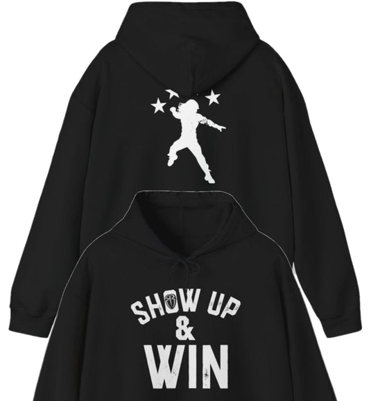 Roman Reigns Show Up and Win Black Pullover Hoody Sweatshirt by EWS | Extreme Wrestling Shirts