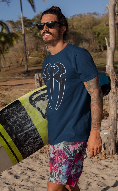 Roman Reigns Spider Logo Mens Blue T-shirt Sports Mem, Cards & Fan Shop > Fan Apparel & Souvenirs > Wrestling by EWS | Extreme Wrestling Shirts