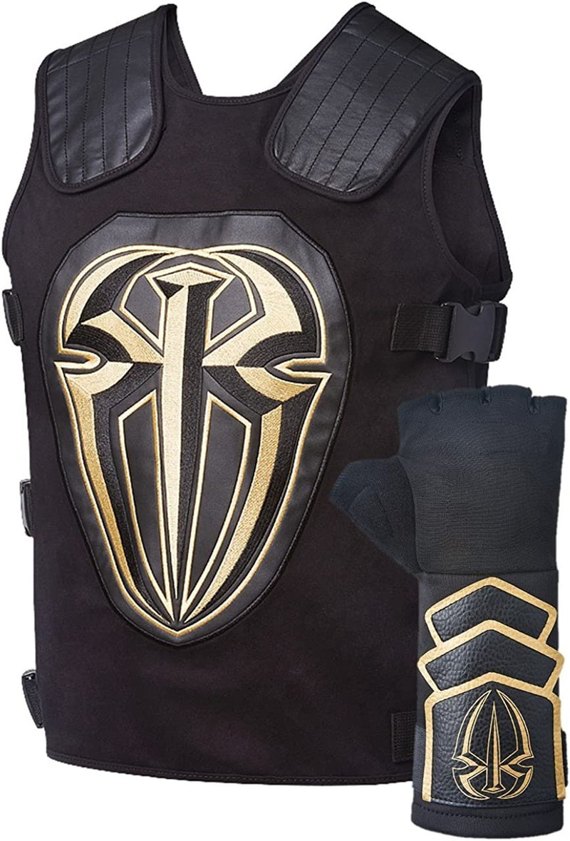 Load image into Gallery viewer, Roman Reigns Tactical Replica Vest Superman Punch Glove Costume-Onyx Black Gold Sports Mem, Cards &amp; Fan Shop &gt; Fan Apparel &amp; Souvenirs &gt; Wrestling by WWE Authentic | Extreme Wrestling Shirts
