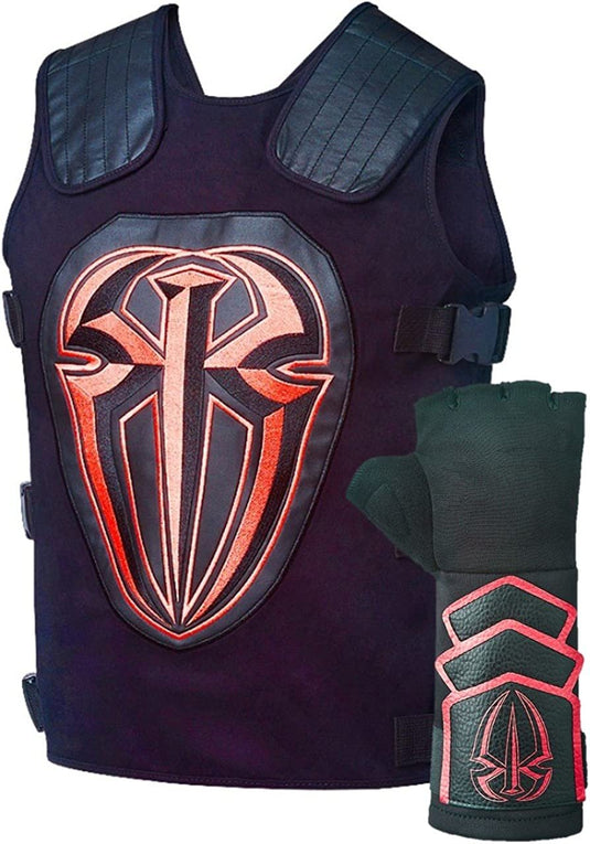 Roman Reigns Tactical Replica Vest Superman Punch Glove Costume-Onyx Black Red Sports Mem, Cards & Fan Shop > Fan Apparel & Souvenirs > Wrestling by WWE Authentic | Extreme Wrestling Shirts