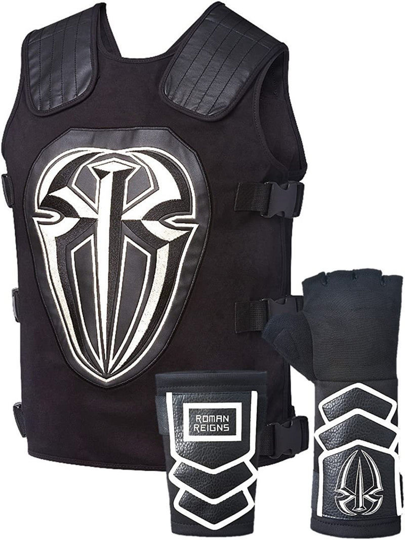 Load image into Gallery viewer, Roman Reigns Tactical Replica Vest Superman Punch Glove Costume-Onyx Black White Sports Mem, Cards &amp; Fan Shop &gt; Fan Apparel &amp; Souvenirs &gt; Wrestling by WWE Authentic | Extreme Wrestling Shirts
