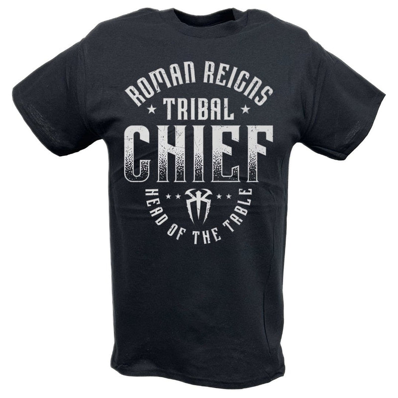 Load image into Gallery viewer, Roman Reigns Tribal Chief Head of The Table Black T-shirt by EWS | Extreme Wrestling Shirts
