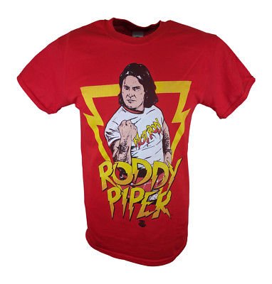 Rowdy Roddy Piper Legends Collection WWE Mens Red T-shirt Sports Mem, Cards & Fan Shop > Fan Apparel & Souvenirs > Wrestling by WWE | Extreme Wrestling Shirts