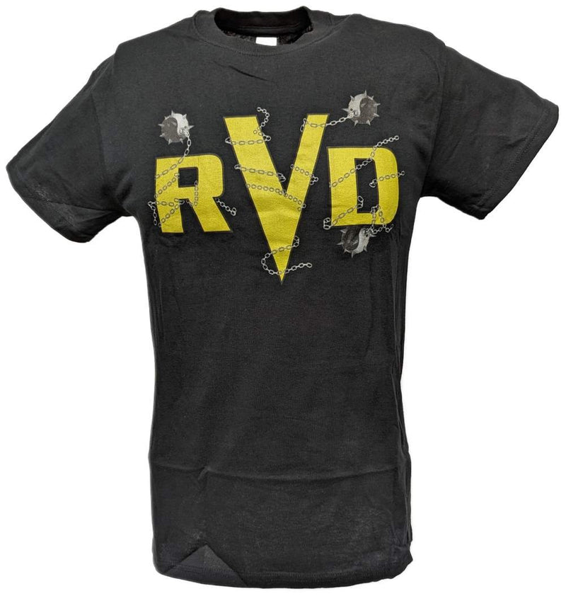 Load image into Gallery viewer, RVD Rob Van Dam Ball and Chain Dragon Mens Black WWF T-shirt by WWE | Extreme Wrestling Shirts
