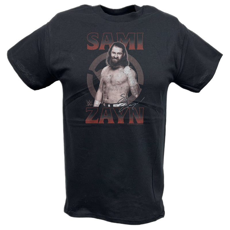 Load image into Gallery viewer, Sami Zayn Signature Black T-shirt by EWS | Extreme Wrestling Shirts
