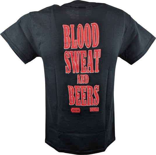 Sandman Blood Sweat Beers ECW Mens T-shirt by EWS | Extreme Wrestling Shirts