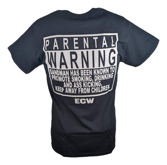 Sandman Parental Warning ECW Mens Black T-shirt Sports Mem, Cards & Fan Shop > Fan Apparel & Souvenirs > Wrestling by Hybrid Tees | Extreme Wrestling Shirts