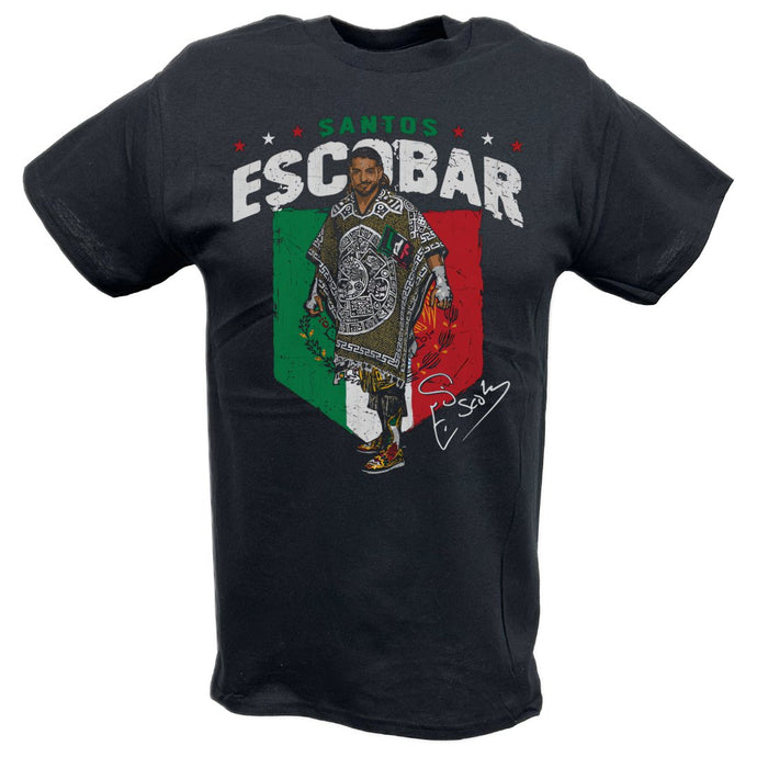 Santos Escobar Flag BlackT-shirt by EWS | Extreme Wrestling Shirts