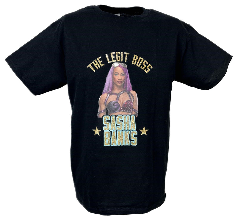 Load image into Gallery viewer, Sasha Banks The Legit Boss Kids Black T-shirt by WWE | Extreme Wrestling Shirts
