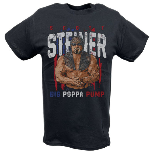 Scott Steiner Big Poppa Pump Black T-shirt by EWS | Extreme Wrestling Shirts