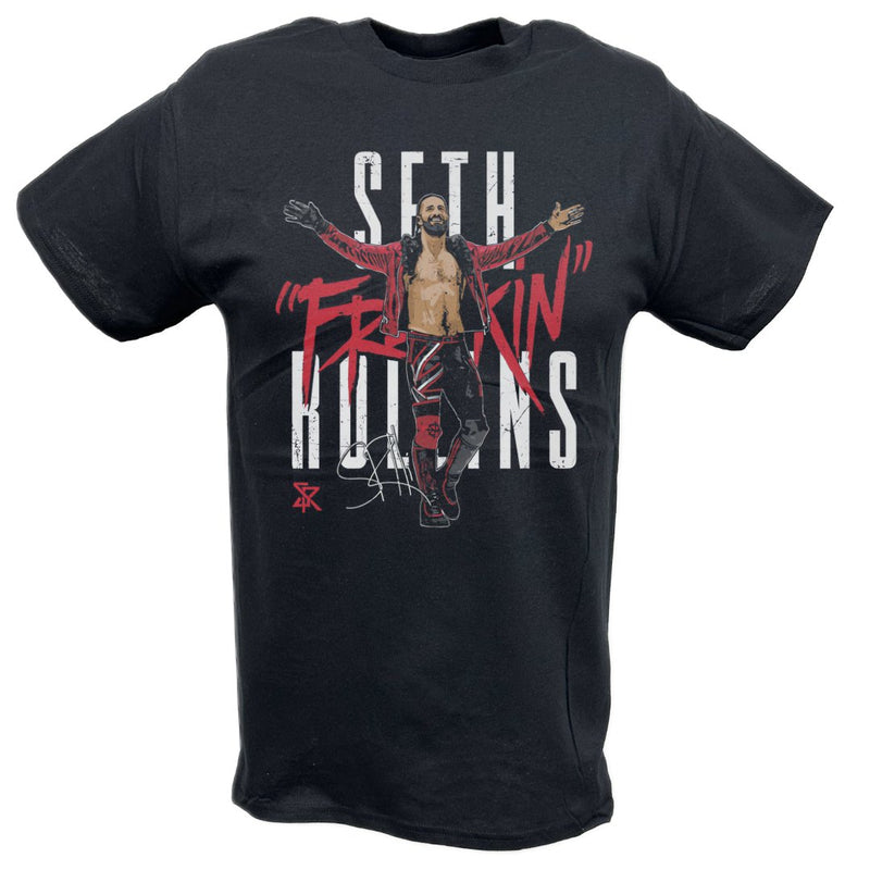 Load image into Gallery viewer, Seth Freakin Rollins Walkout Logo Black T-shirt by EWS | Extreme Wrestling Shirts
