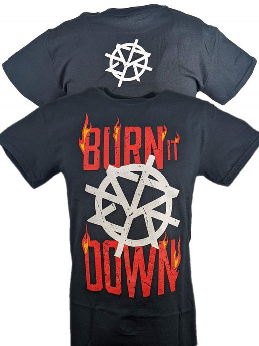 Seth Rollins Burn It Down Mens Black T-shirt Sports Mem, Cards & Fan Shop > Fan Apparel & Souvenirs > Wrestling by Hybrid Tees | Extreme Wrestling Shirts