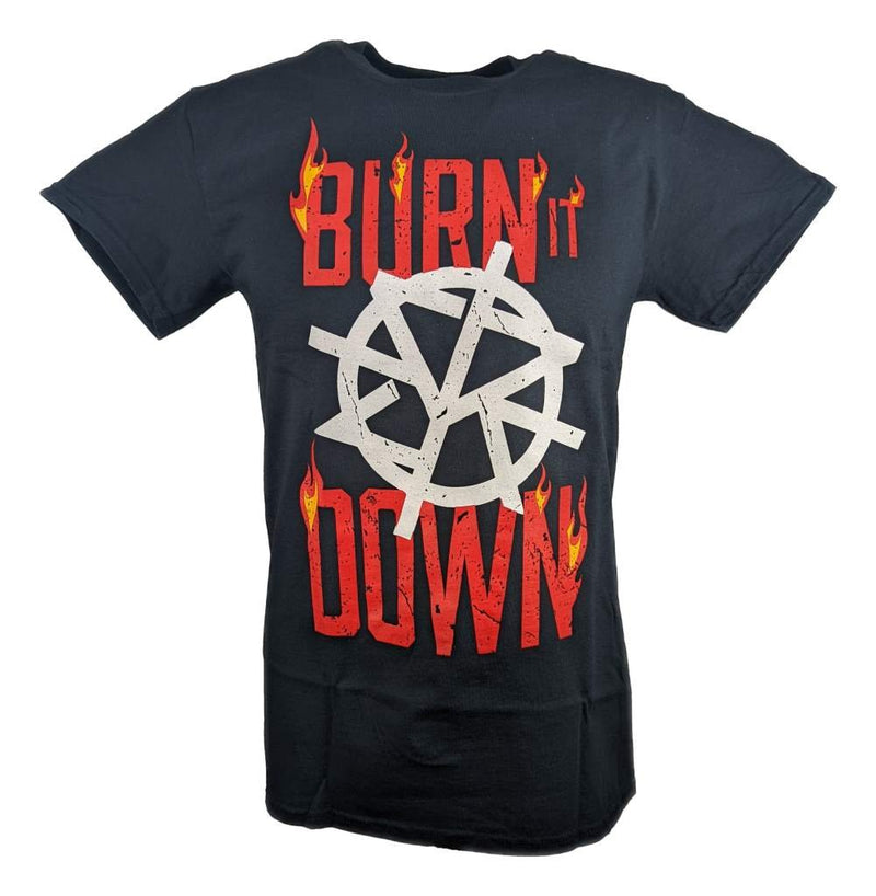 Load image into Gallery viewer, Seth Rollins Burn It Down Mens Black T-shirt Sports Mem, Cards &amp; Fan Shop &gt; Fan Apparel &amp; Souvenirs &gt; Wrestling by Hybrid Tees | Extreme Wrestling Shirts
