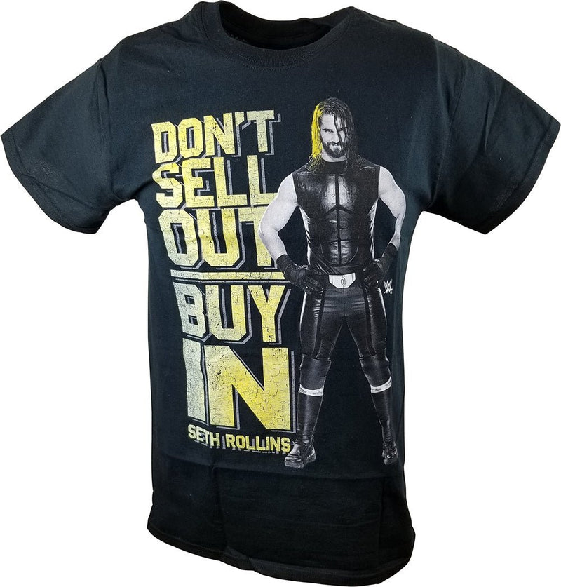 Load image into Gallery viewer, Seth Rollins Don&#39;t Buy In Sell Out WWE Mens Black T-shirt Sports Mem, Cards &amp; Fan Shop &gt; Fan Apparel &amp; Souvenirs &gt; Wrestling by Freeze | Extreme Wrestling Shirts
