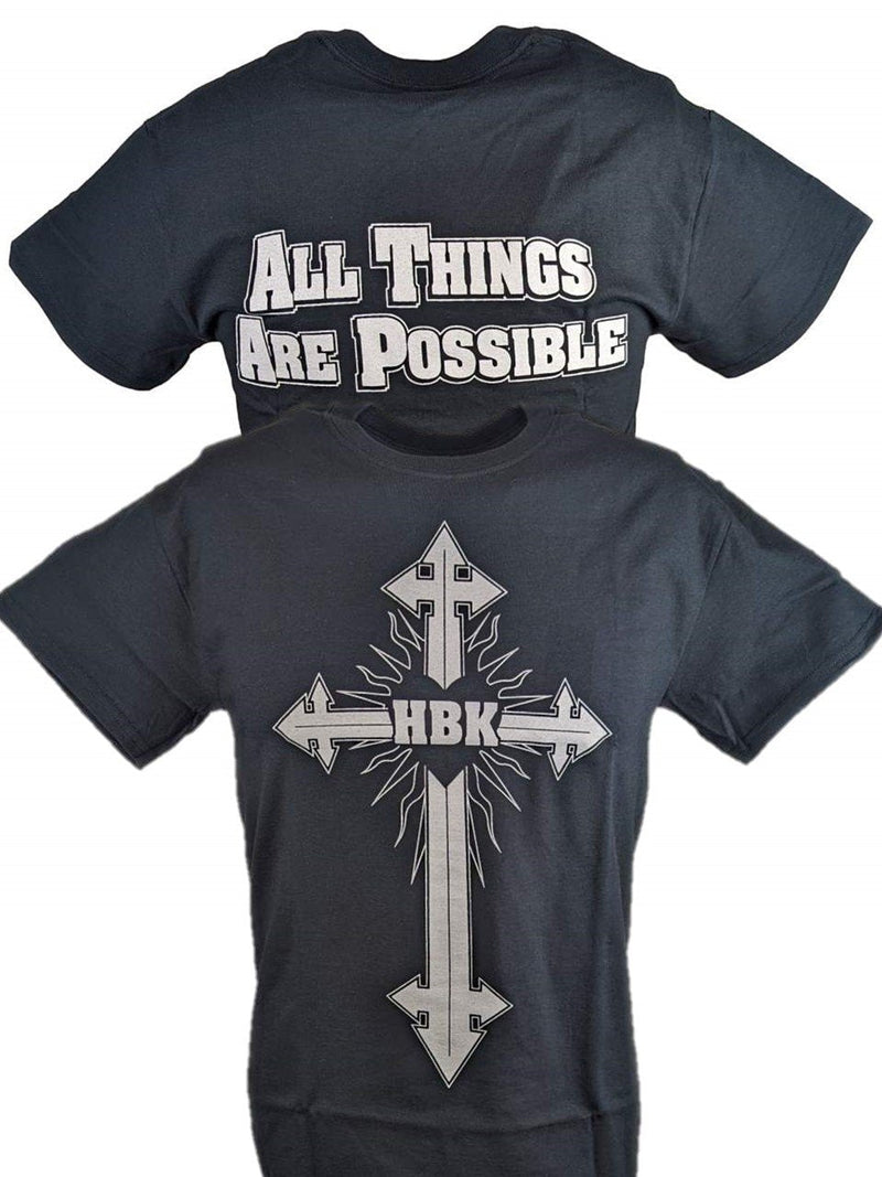 Load image into Gallery viewer, Shawn Michaels All Things Are Possible HBK Cross Mens Black T-shirt Sports Mem, Cards &amp; Fan Shop &gt; Fan Apparel &amp; Souvenirs &gt; Wrestling by Hybrid Tees | Extreme Wrestling Shirts
