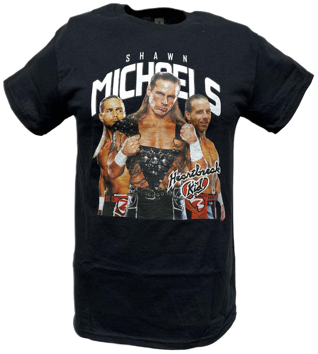 Shawn Michaels Heartbreak Kid Three Pose Mens Black T-shirt by WWE | Extreme Wrestling Shirts