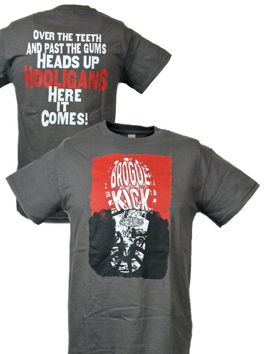 Sheamus Brogue Kick Boot Gray T-shirt by EWS | Extreme Wrestling Shirts