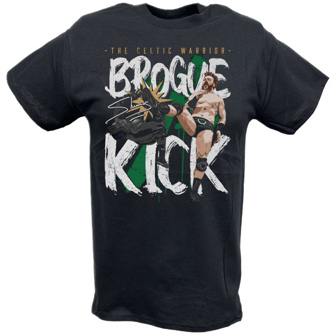 Sheamus Brogue Kick Celtic Warrior Black T-shirt by EWS | Extreme Wrestling Shirts