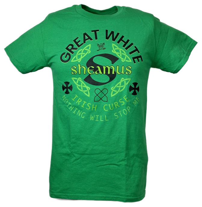 Sheamus Great White Irish Curse Nothing Will Stop Me Green T-shirt by EWS | Extreme Wrestling Shirts