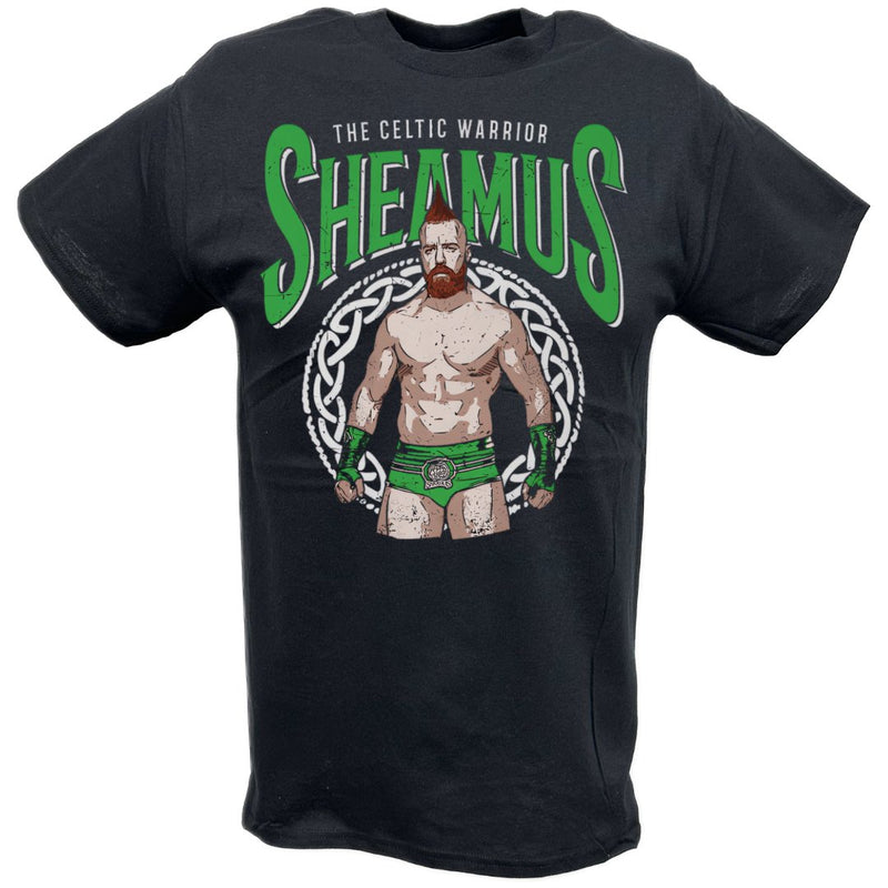 Load image into Gallery viewer, Sheamus The Celtic Warrior Pose Black T-shirt by EWS | Extreme Wrestling Shirts
