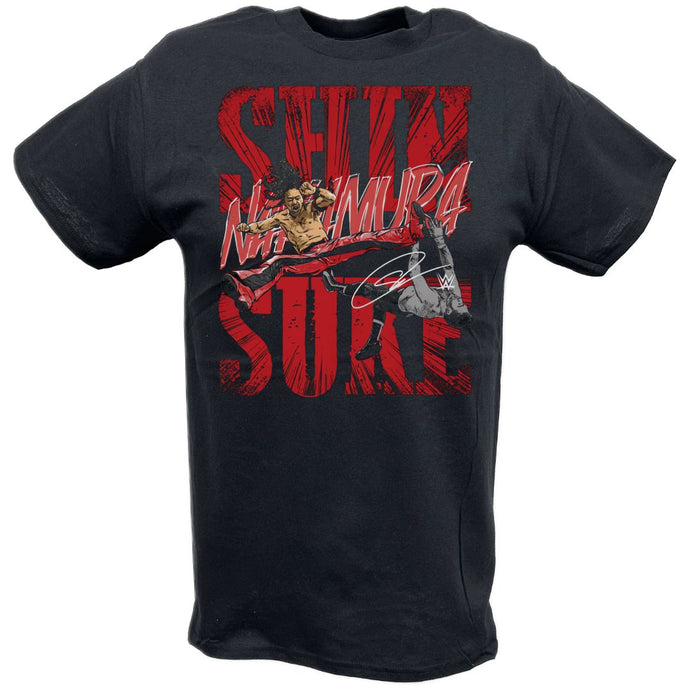 Shinsuke Nakamura Kick Black T-shirt by EWS | Extreme Wrestling Shirts