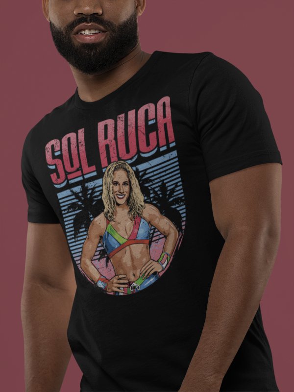 Load image into Gallery viewer, Sol Ruca Pose Black T-shirt by EWS | Extreme Wrestling Shirts
