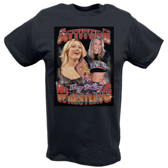 Stacy Keibler Attitude Era Black T-shirt by EWS | Extreme Wrestling Shirts