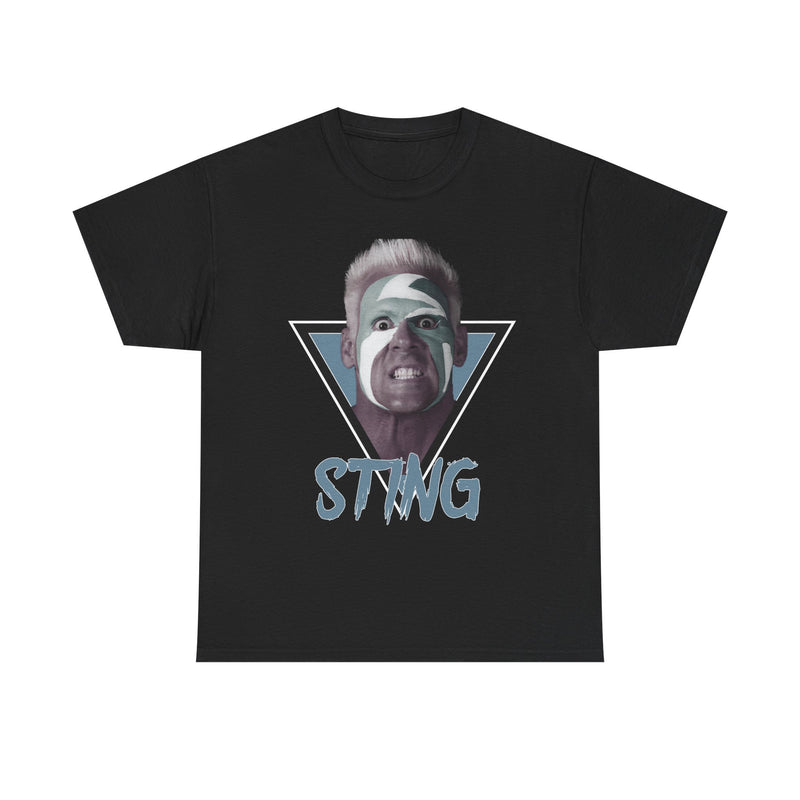 Load image into Gallery viewer, Sting Painted Face Mens Black T-shirt by EWS | Extreme Wrestling Shirts
