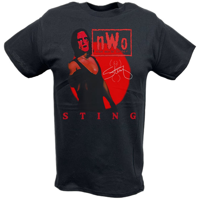 Sting Red nWo Painted Face Black T-shirt by EWS | Extreme Wrestling Shirts