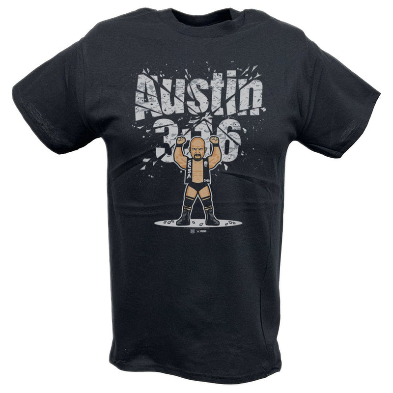 Load image into Gallery viewer, Stone Cold Steve Austin 316 Cartoon Black T-shirt by EWS | Extreme Wrestling Shirts
