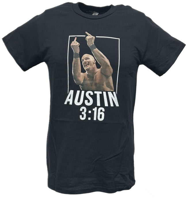 Stone Cold Steve Austin 3:16 Flipping Off Mens Black T-shirt by WWE | Extreme Wrestling Shirts