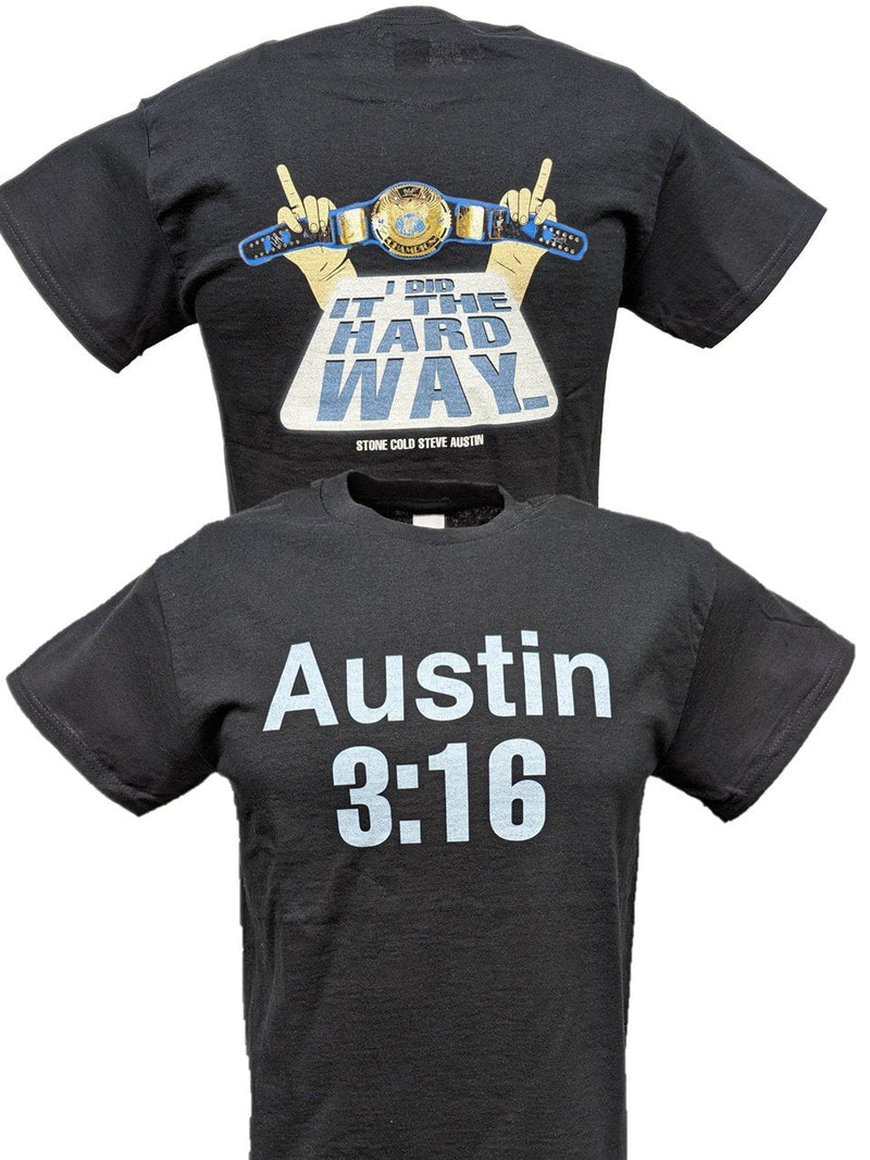 Load image into Gallery viewer, Stone Cold Steve Austin 3:16 Hard Way Mens Black WWF T-shirt by EWS | Extreme Wrestling Shirts
