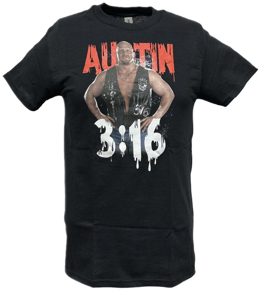 Stone Cold Steve Austin 3:16 Pose Mens Black T-shirt by WWE | Extreme Wrestling Shirts