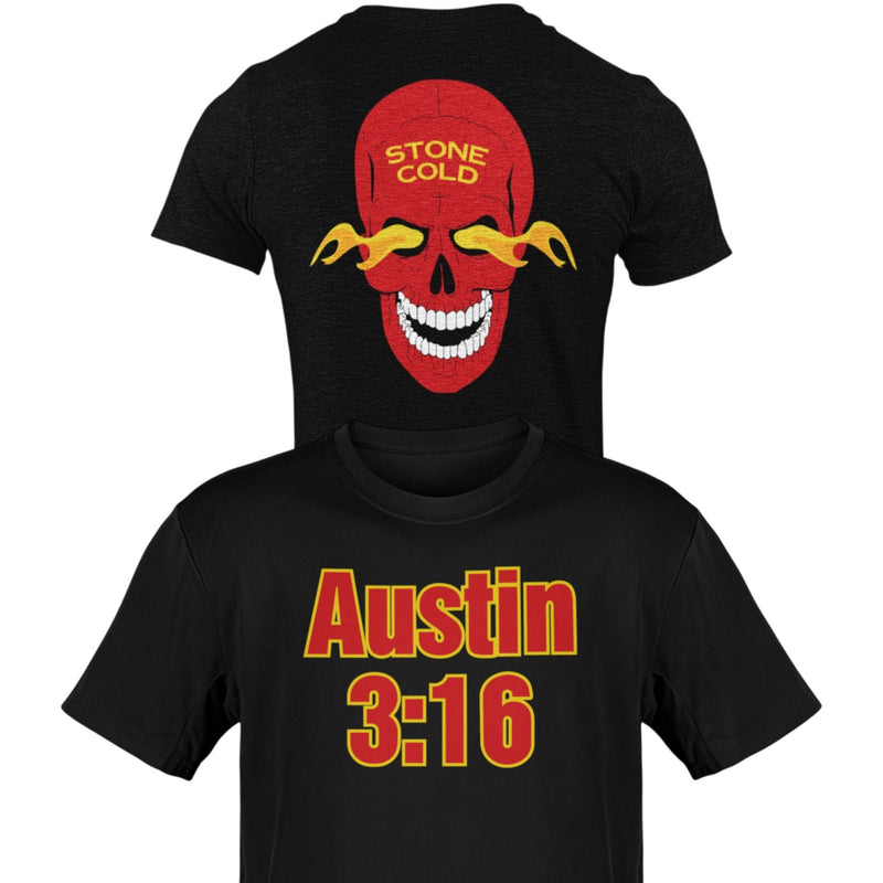 Load image into Gallery viewer, Stone Cold Steve Austin 316 Red Fire Skull T-shirt by EWS | Extreme Wrestling Shirts

