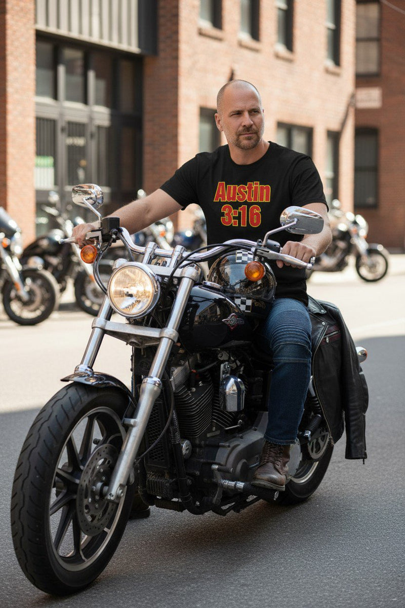 Load image into Gallery viewer, Stone Cold Steve Austin 316 Red Fire Skull T-shirt by EWS | Extreme Wrestling Shirts
