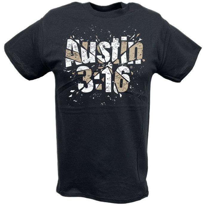 Stone Cold Steve Austin 316 Shattered Black T-shirt by EWS | Extreme Wrestling Shirts