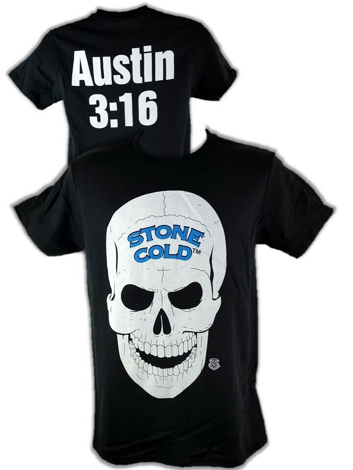 Load image into Gallery viewer, Stone Cold Steve Austin 3:16 Skull Legends Collection Mens Black T-shirt Sports Mem, Cards &amp; Fan Shop &gt; Fan Apparel &amp; Souvenirs &gt; Wrestling by EWS | Extreme Wrestling Shirts
