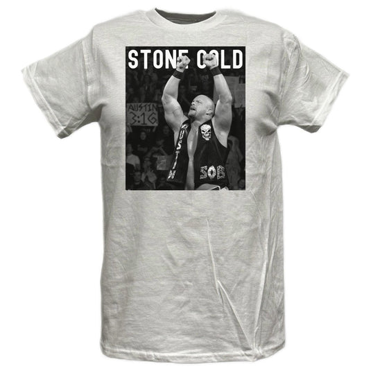 Stone Cold Steve Austin Arms Raised Mens White T-shirt Sports Mem, Cards & Fan Shop > Fan Apparel & Souvenirs > Wrestling by EWS | Extreme Wrestling Shirts