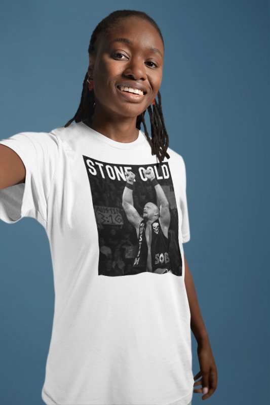 Load image into Gallery viewer, Stone Cold Steve Austin Arms Raised Mens White T-shirt Sports Mem, Cards &amp; Fan Shop > Fan Apparel &amp; Souvenirs > Wrestling by EWS | Extreme Wrestling Shirts
