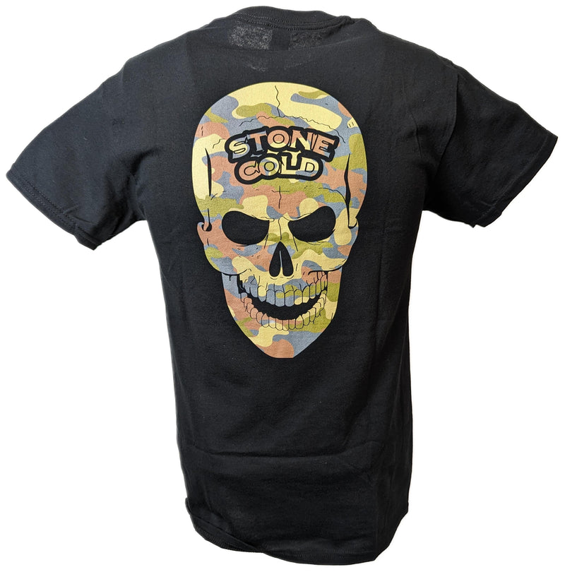 Load image into Gallery viewer, Stone Cold Steve Austin Camo Raise Hell Leave Black T-shirt by EWS | Extreme Wrestling Shirts
