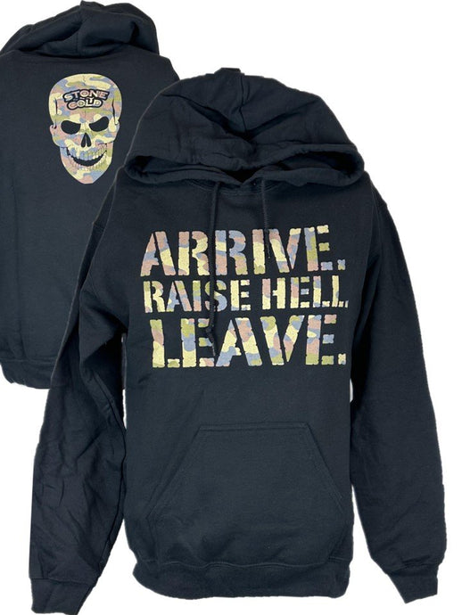 Stone Cold Steve Austin Camo Raise Hell Leave Hoody Sweatshirt by SCSA | Extreme Wrestling Shirts