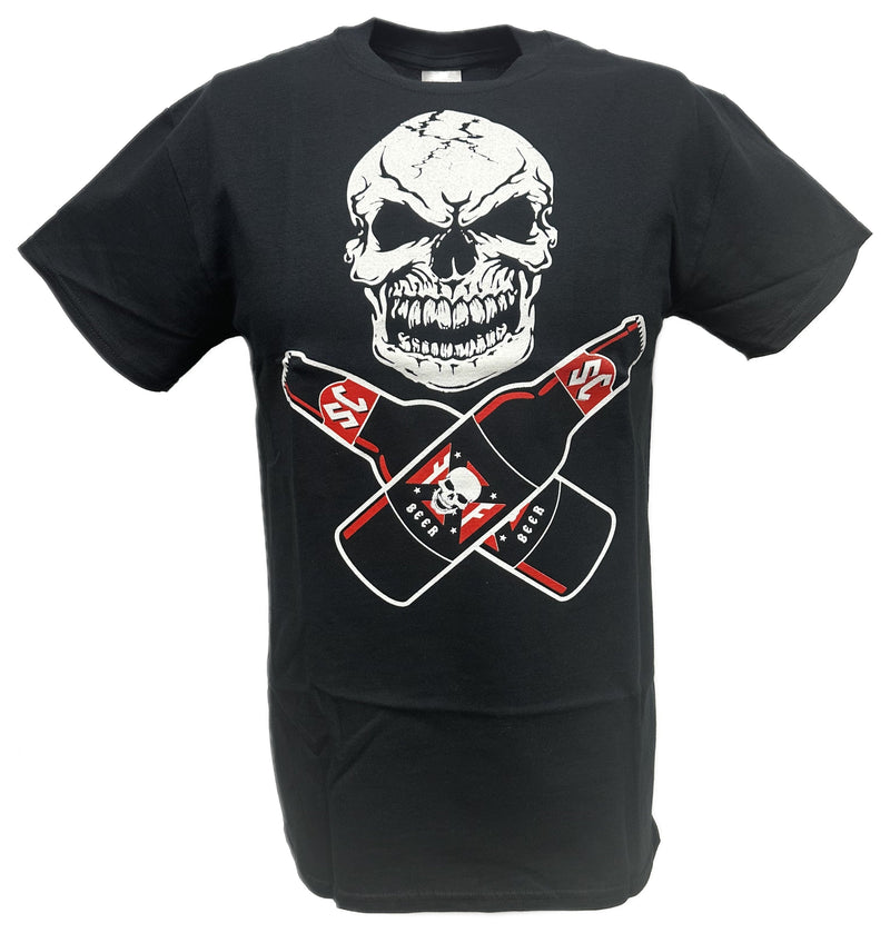 Load image into Gallery viewer, Stone Cold Steve Austin Drink Beer Skull Flag Mens Black T-shirt Sports Mem, Cards &amp; Fan Shop &gt; Fan Apparel &amp; Souvenirs &gt; Wrestling by EWS | Extreme Wrestling Shirts
