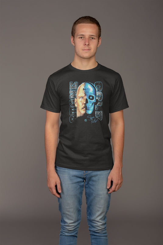 Stone Cold Steve Austin Half Skull Cyborg T-shirt by EWS | Extreme Wrestling Shirts