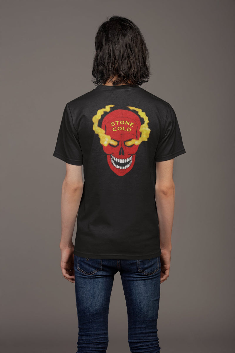 Load image into Gallery viewer, Stone Cold Steve Austin Ragin Redneck Red Smoking Skull T-shirt by EWS | Extreme Wrestling Shirts

