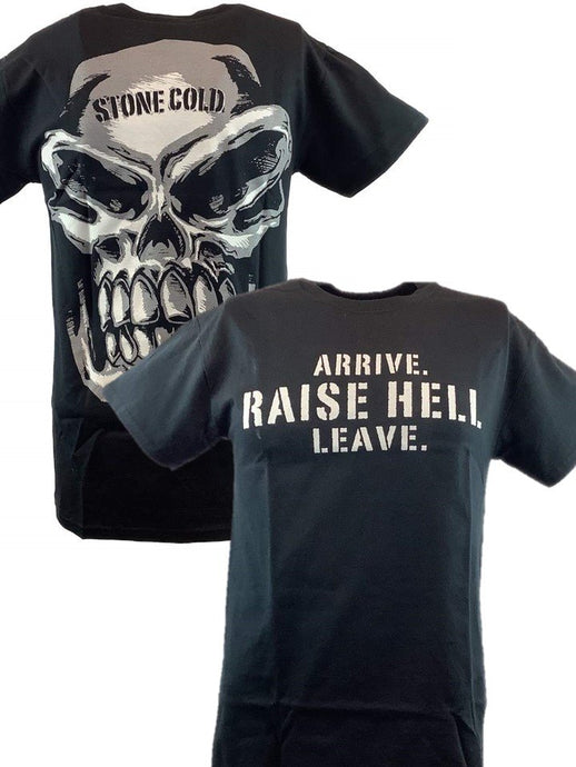 Stone Cold Steve Austin Raise Hell Leave Mens Black T-shirt Sports Mem, Cards & Fan Shop > Fan Apparel & Souvenirs > Wrestling by Hybrid Tees | Extreme Wrestling Shirts