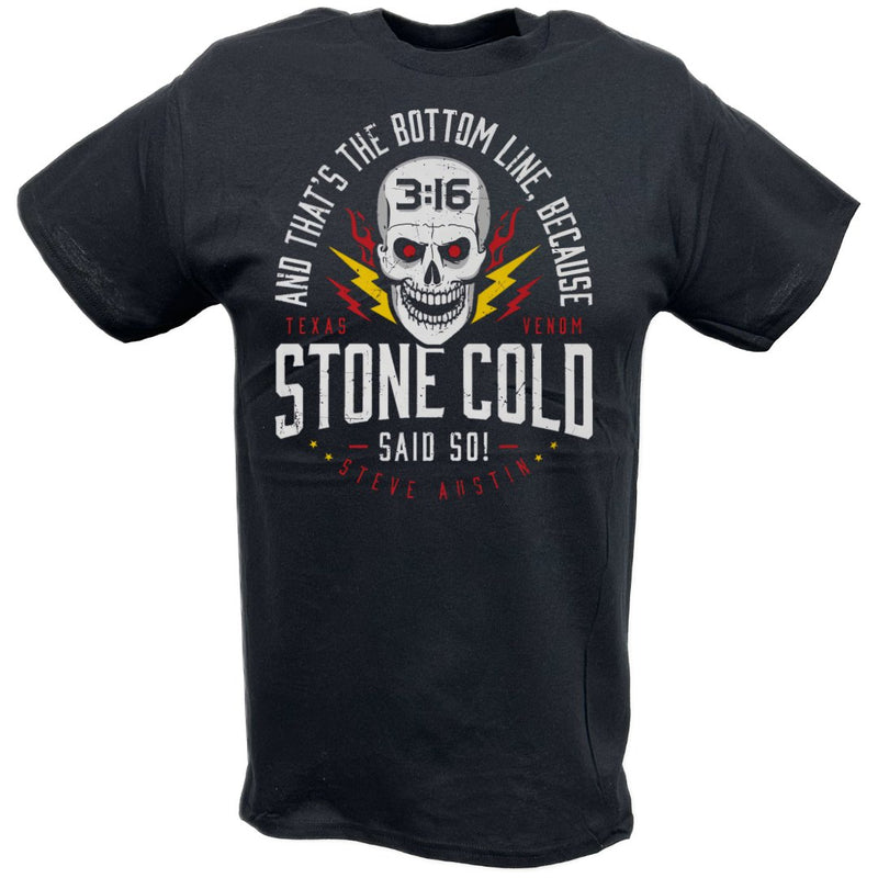 Load image into Gallery viewer, Stone Cold Steve Austin Said So Bottom Line Black T-shirt by EWS | Extreme Wrestling Shirts
