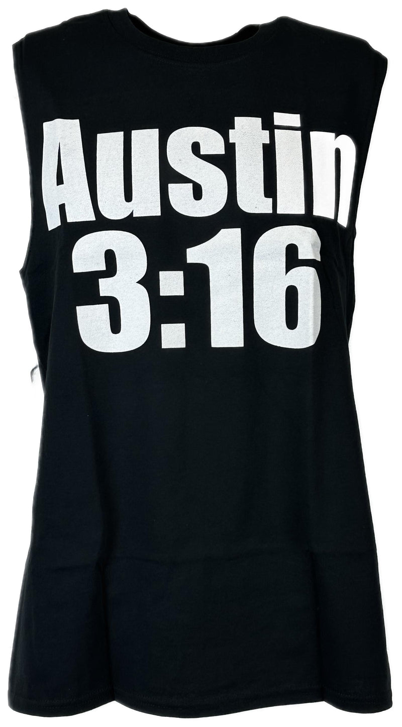 Load image into Gallery viewer, Stone Cold Steve Austin Sleeveless 3:16 White Skull Mens Black T-shirt Sports Mem, Cards &amp; Fan Shop &gt; Fan Apparel &amp; Souvenirs &gt; Wrestling by EWS | Extreme Wrestling Shirts
