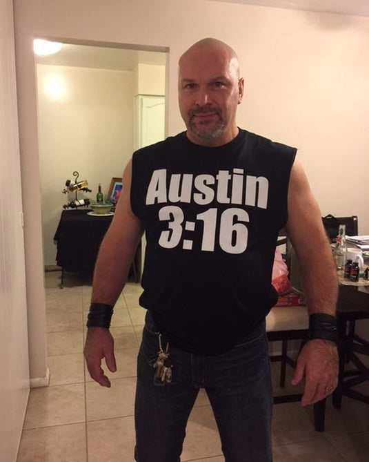 Stone Cold Steve Austin Sleeveless 3:16 White Skull Mens Black T-shirt Sports Mem, Cards & Fan Shop > Fan Apparel & Souvenirs > Wrestling by EWS | Extreme Wrestling Shirts